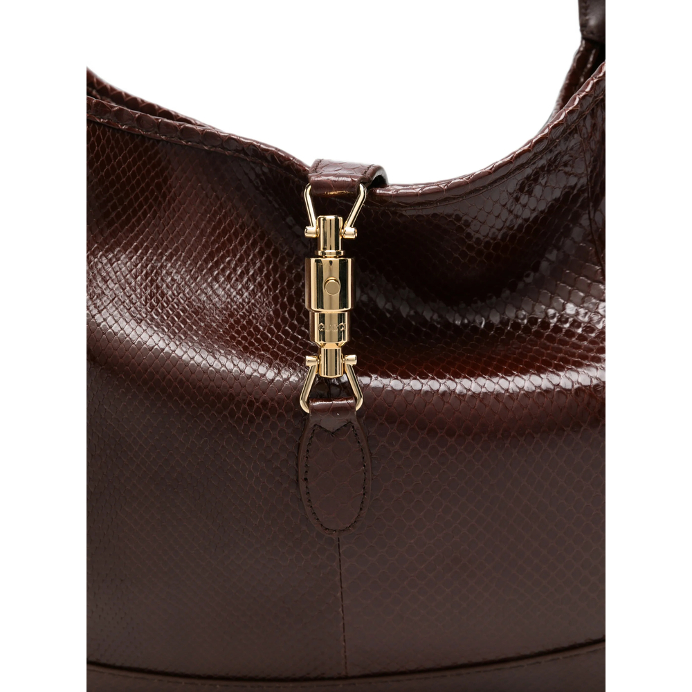 Jackie Lizard-Effect Shoulder Bag