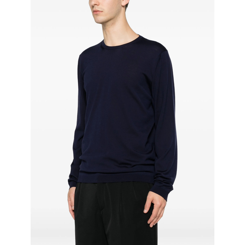 Fine-Knit Crew-Neck Sweater