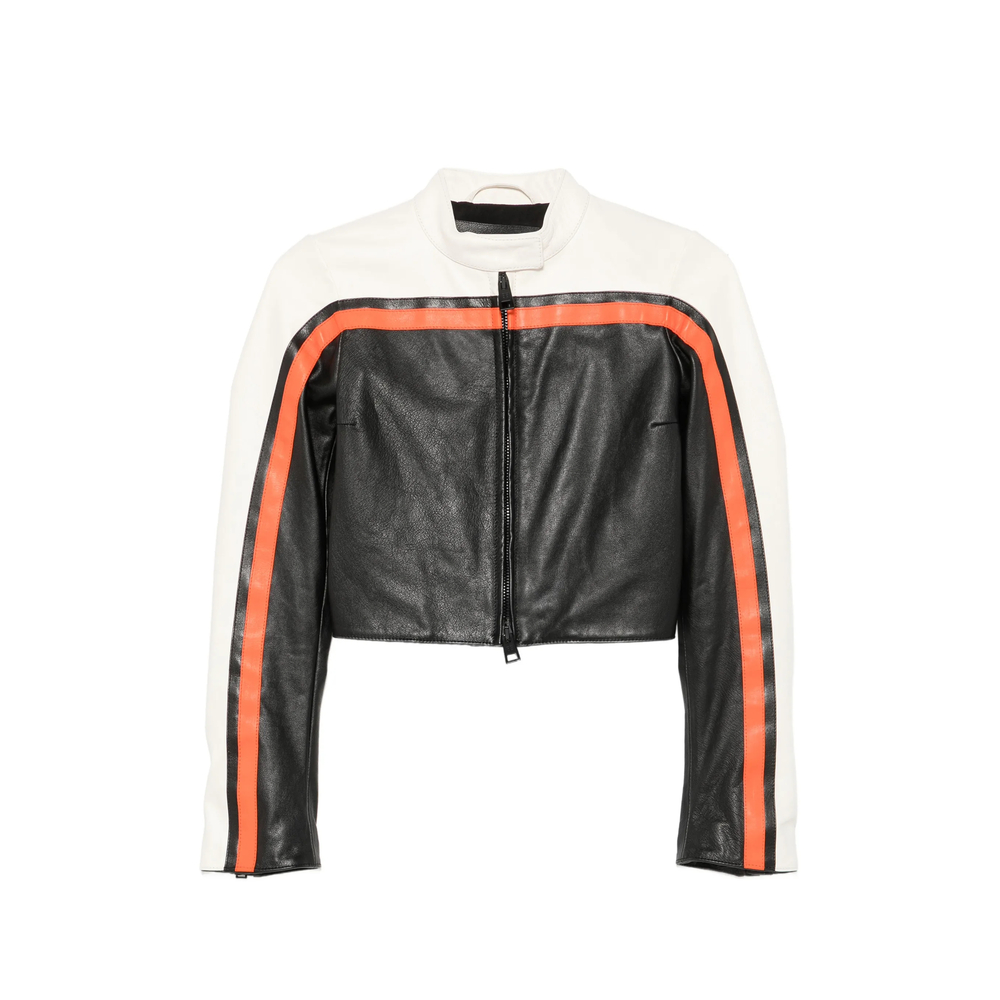 Balenciaga Bodies Fitted Biker Jacket In Black