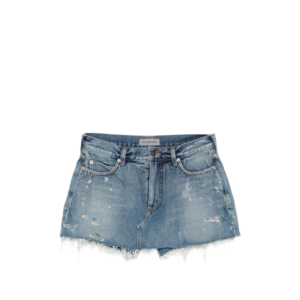 Balenciaga Distressed Paint-splatter Shorts