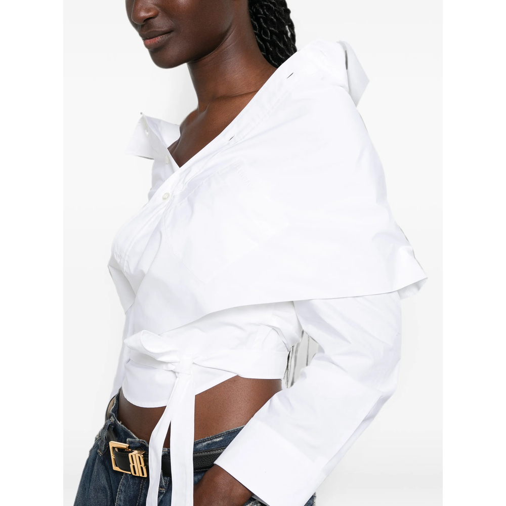 Off-Shoulder Wrap Shirt