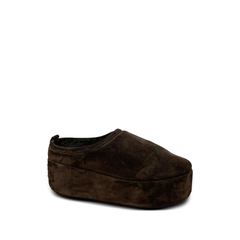 Balenciaga Alaska Soft Platform Mules In Light Espresso