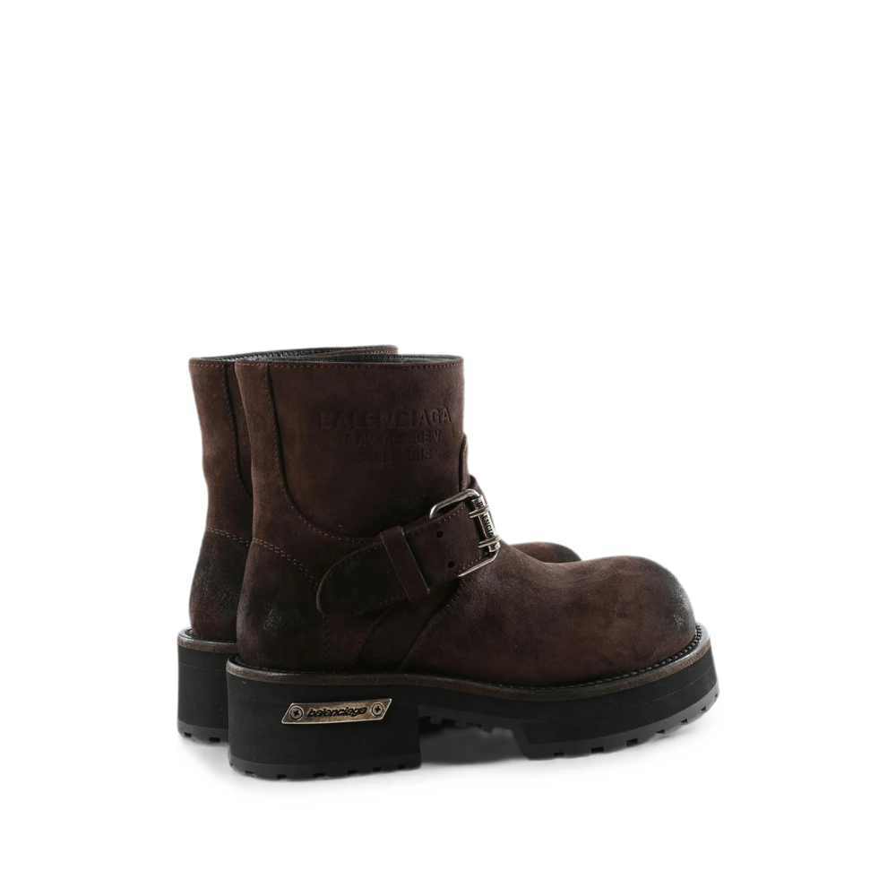 Waxed-Suede Buckle-Fastening Boots
