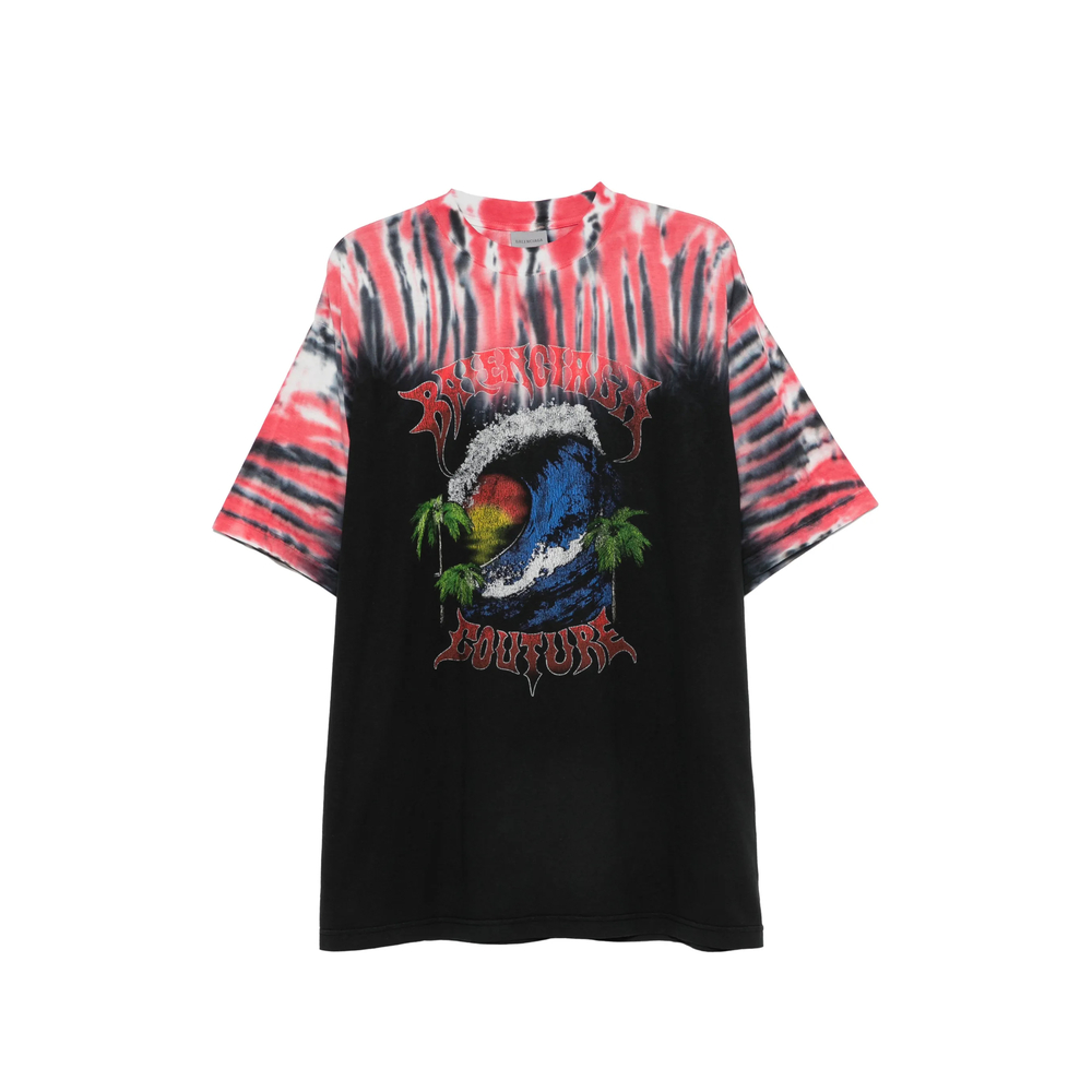 Balenciaga Extreme Tie-dye Medium Fit T-shirt In Black