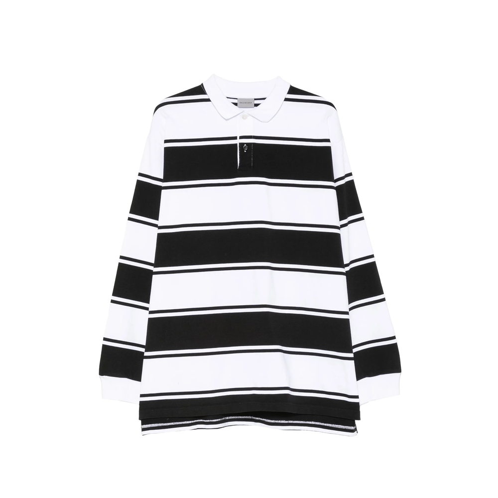 Balenciaga Striped Logo-patch Polo Shirt