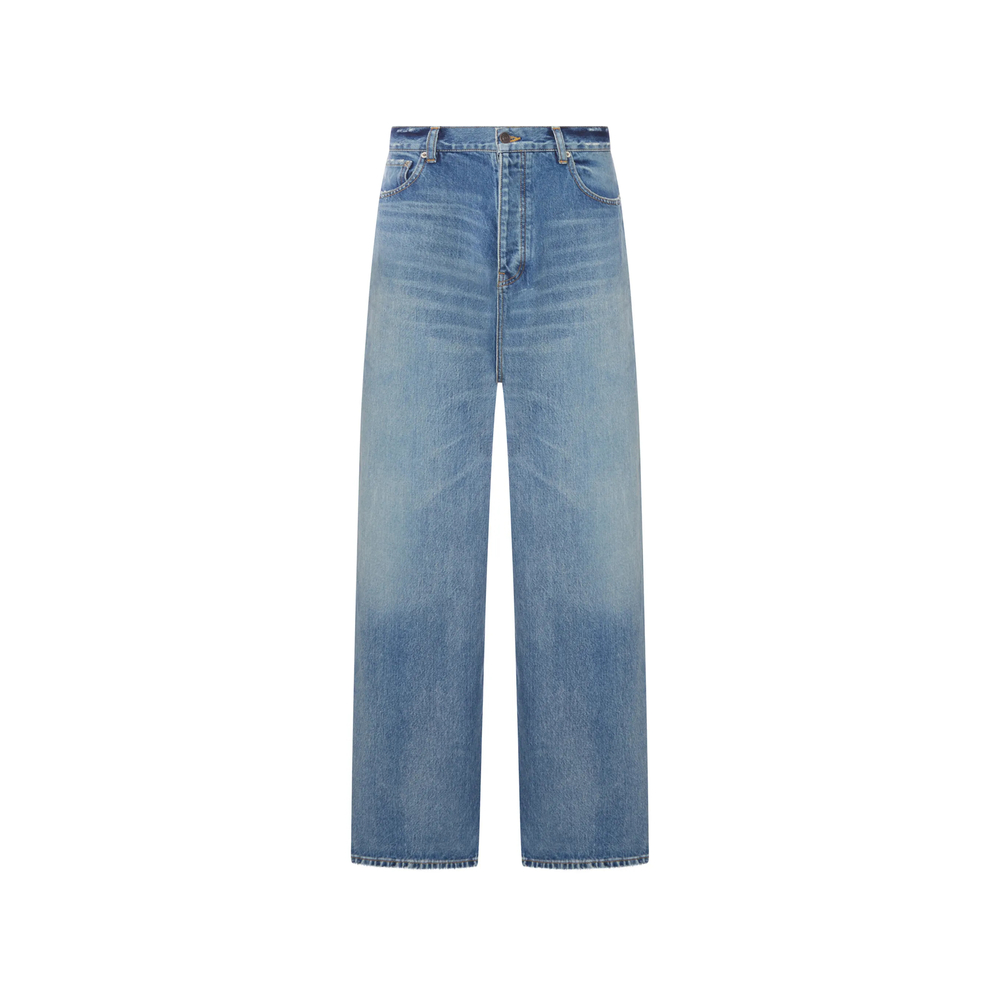 Balenciaga Baggy Jeans In Dark Blue