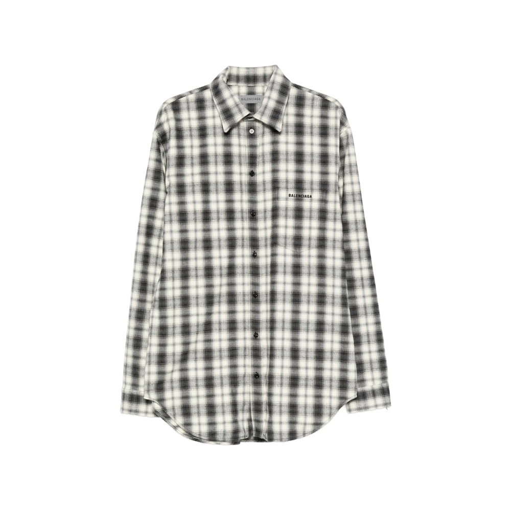 Balenciaga Check-pattern Logo-print Shirt