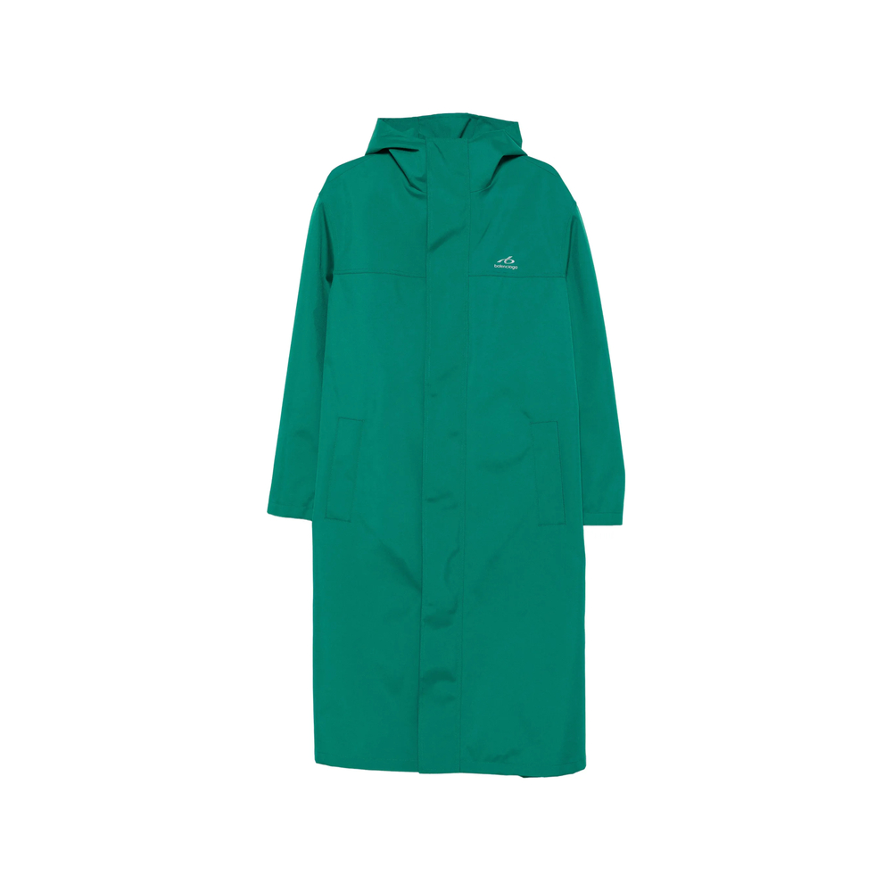 Balenciaga Hooded Logo-print Coat
