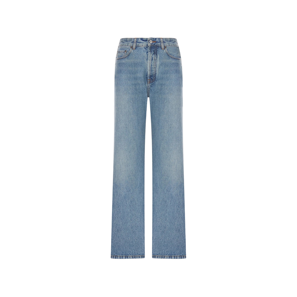 Miu Miu Logo-embroidered Straight-leg Jeans