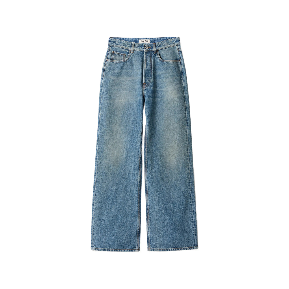 Miu Miu Logo-embroidered Flared Jeans