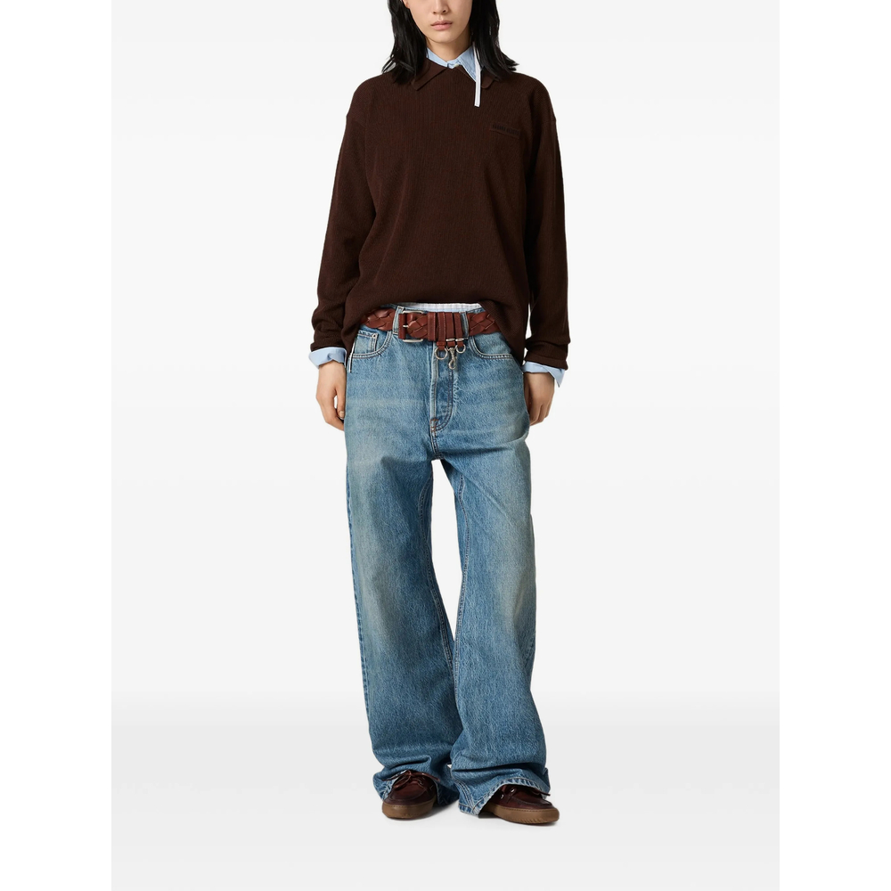 Logo-Embroidered Flared Jeans