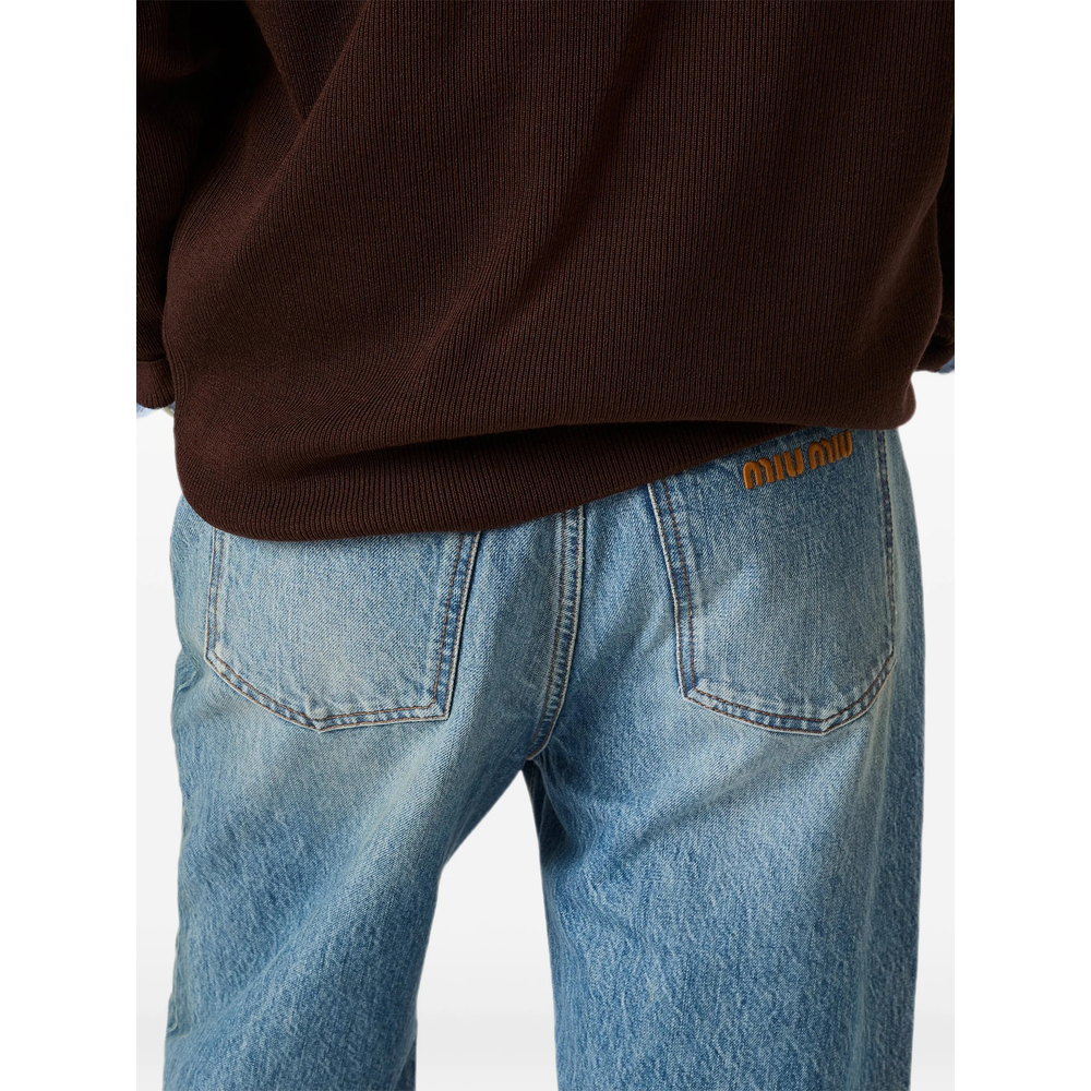 Logo-Embroidered Flared Jeans