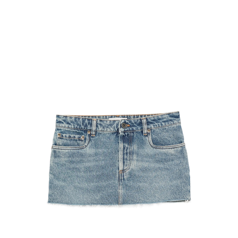 Miu Miu Raw-edge Denim Mini Skirt