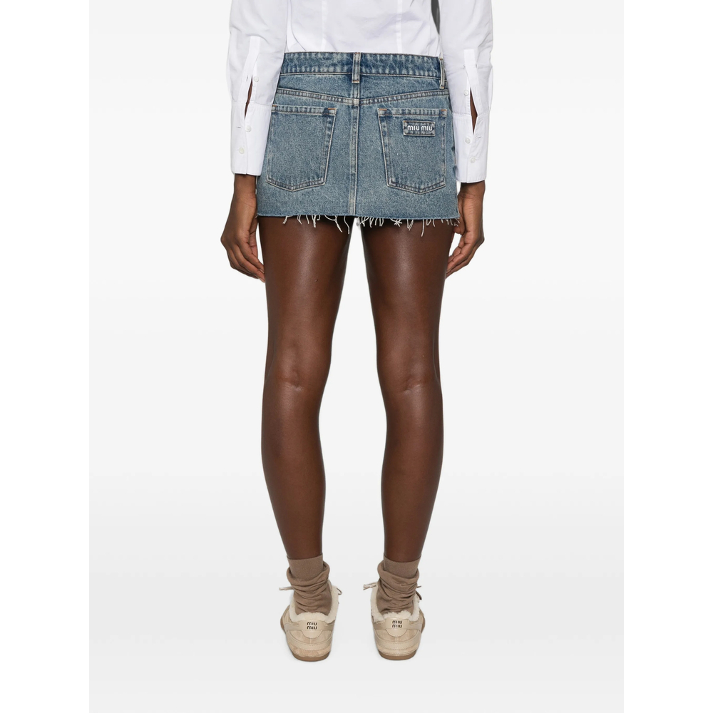 Raw-Edge Denim Mini