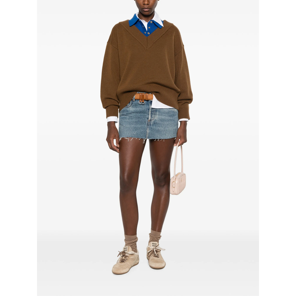 Raw-Edge Denim Mini
