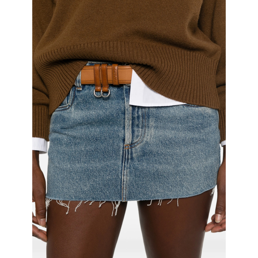 Raw-Edge Denim Mini
