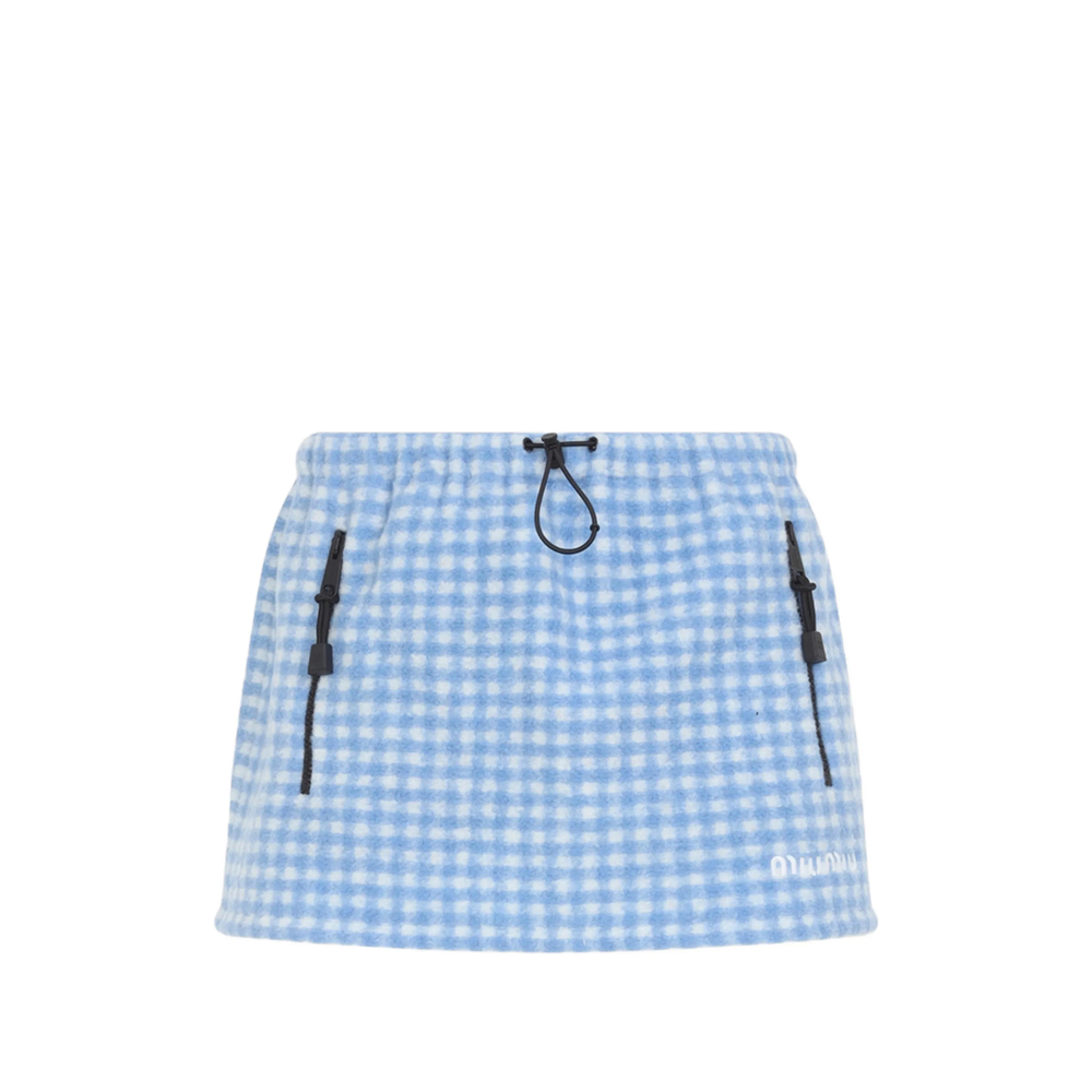 Miu Miu Vichy Fleece Miniskirt