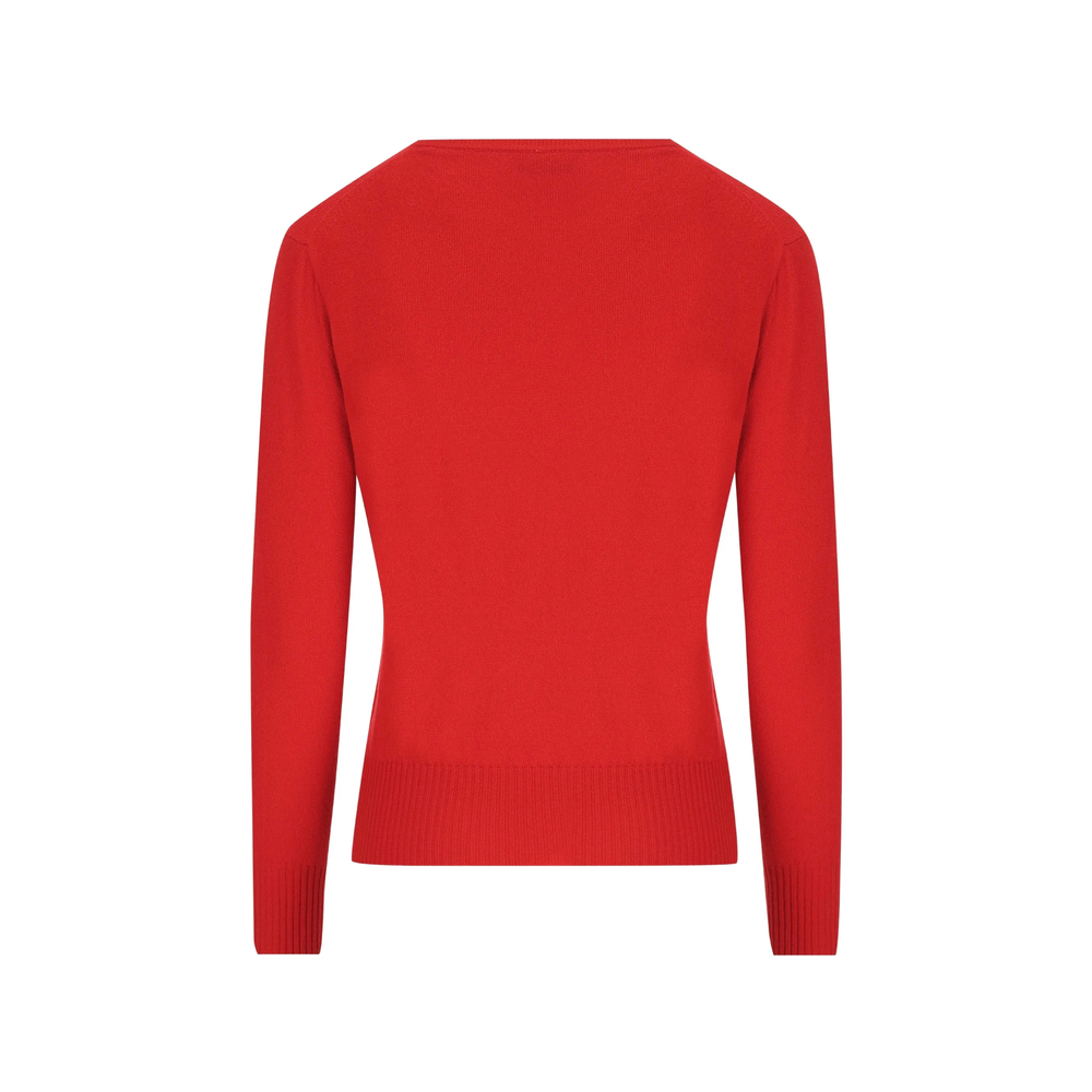 V-Neck Logo-Embroidered Sweater