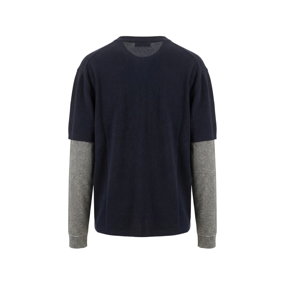 Layered-Sleeve Logo-Embroidered Sweater