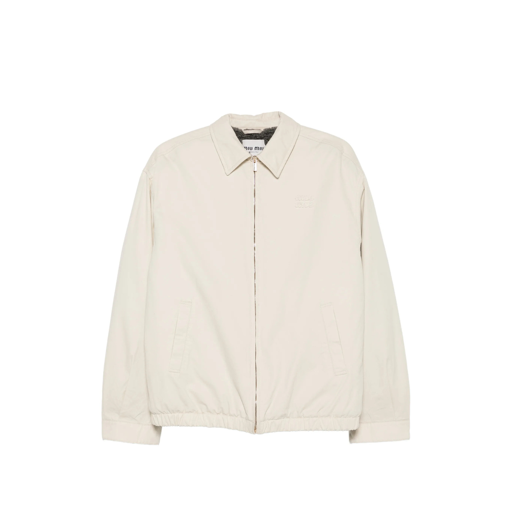 Miu Miu Logo-embroidered Zip-up Jacket