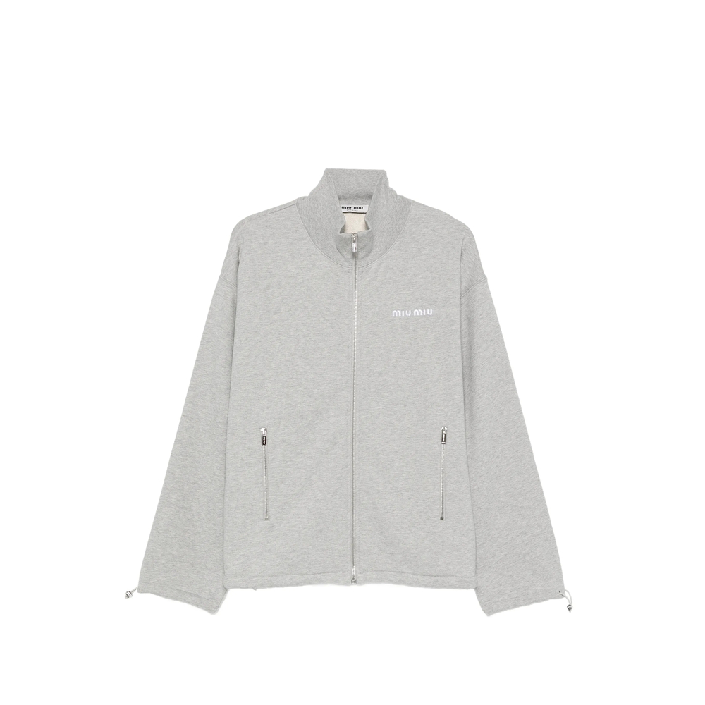 Miu Miu Cotton Fleece Zipper Sweatshirt