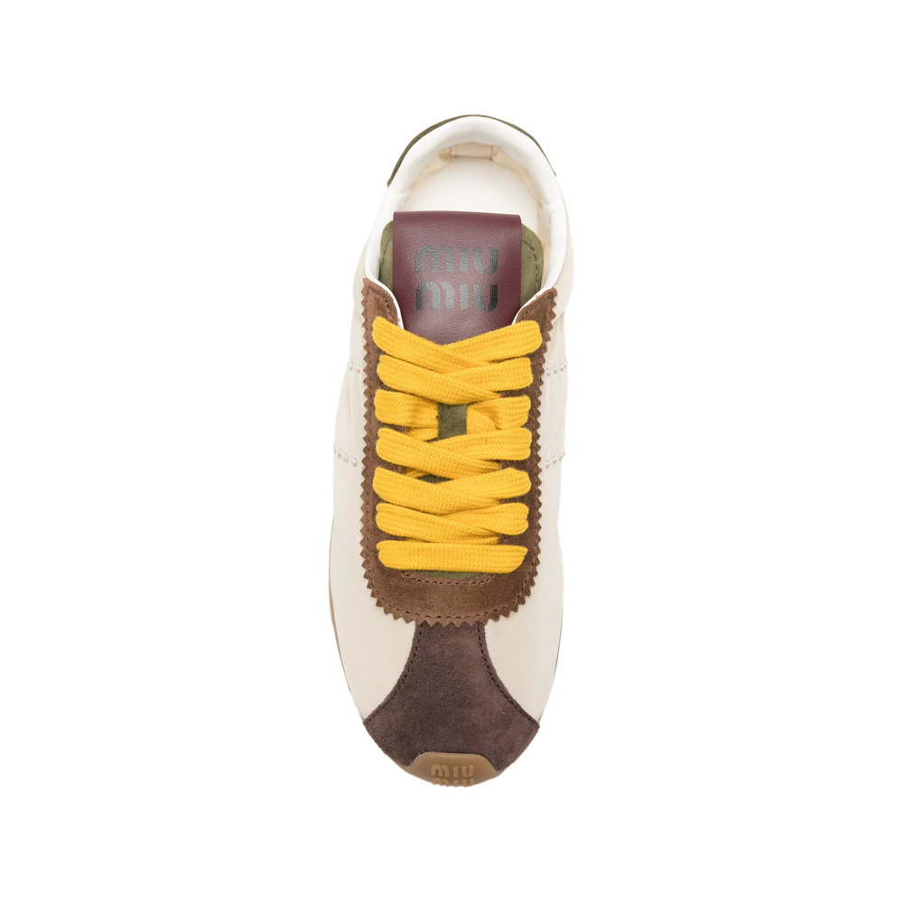 Suede-Trim Panelled Sneakers
