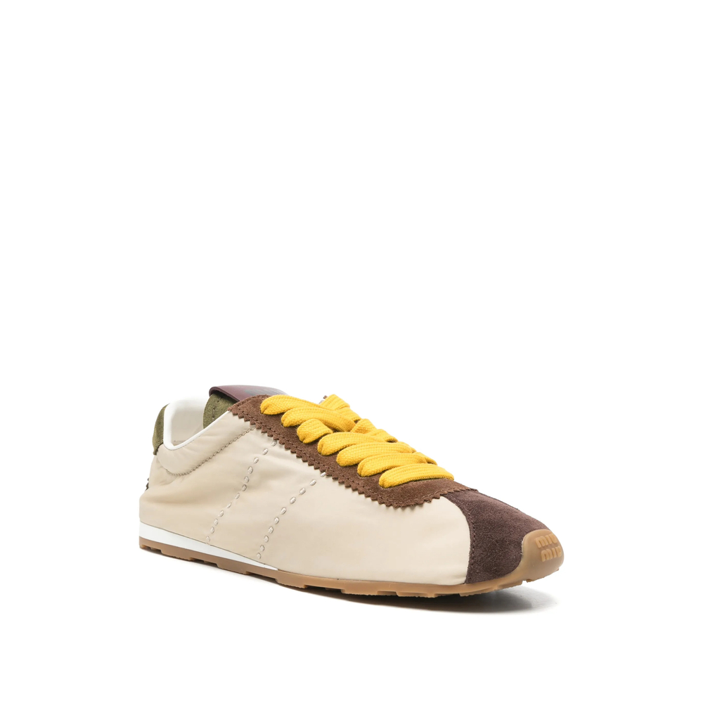 Suede-Trim Panelled Sneakers