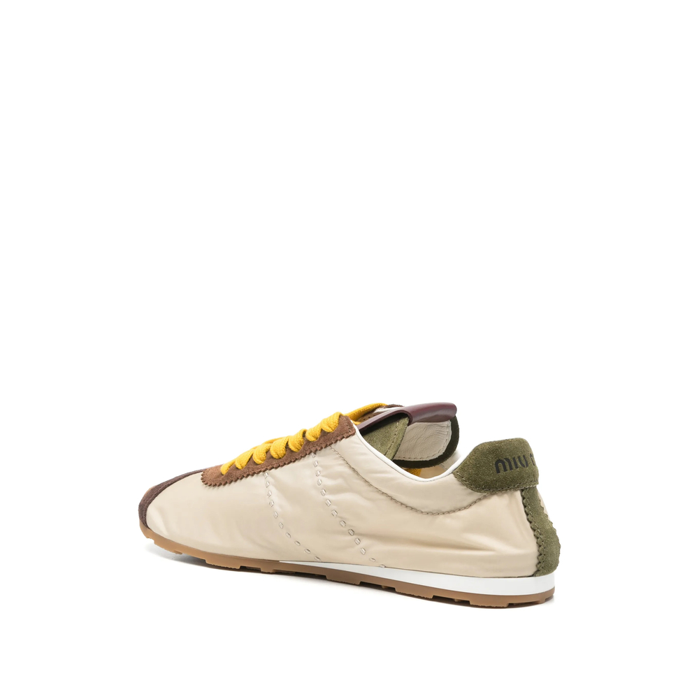 Suede-Trim Panelled Sneakers