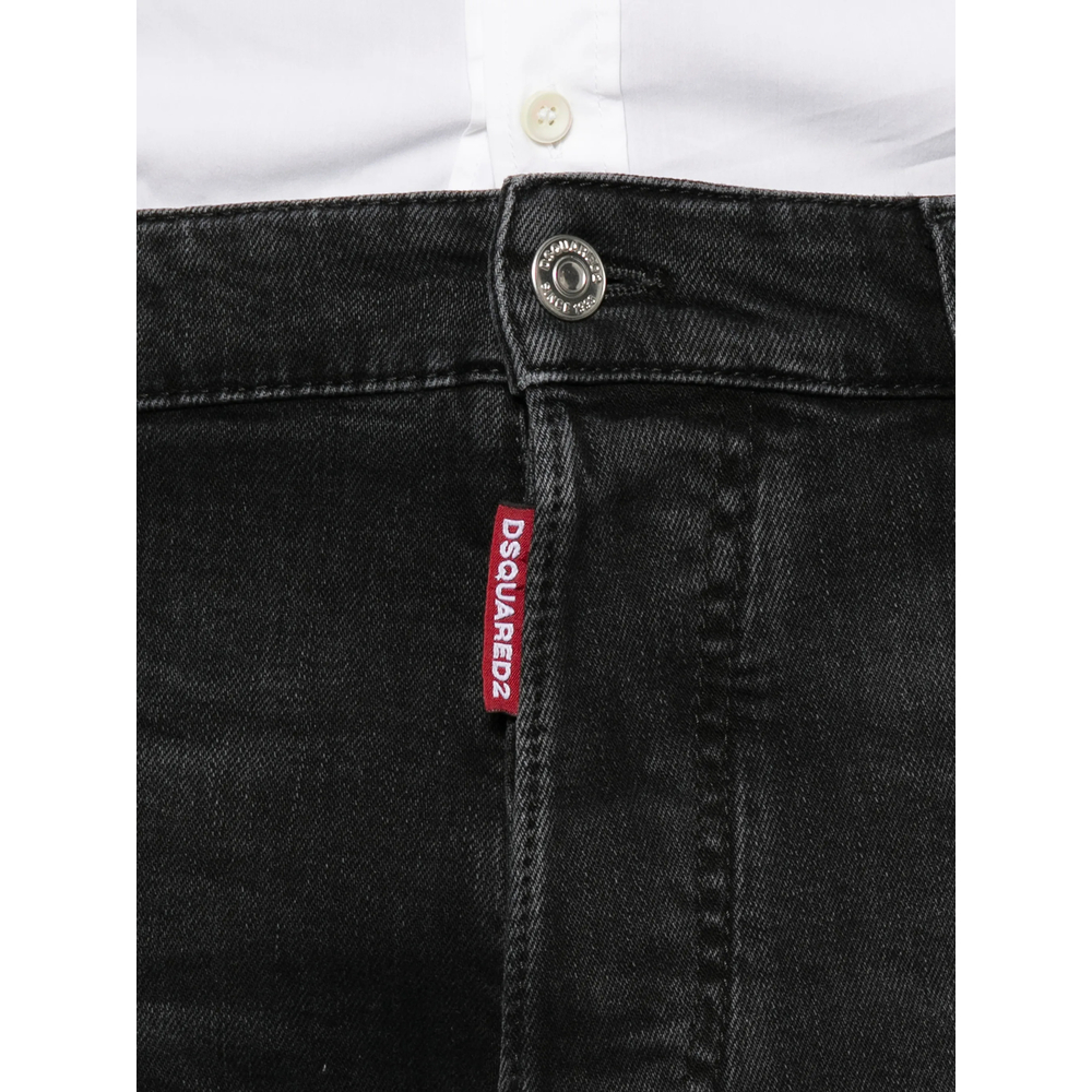 Distressed-Finish Faded-Effect Jeans