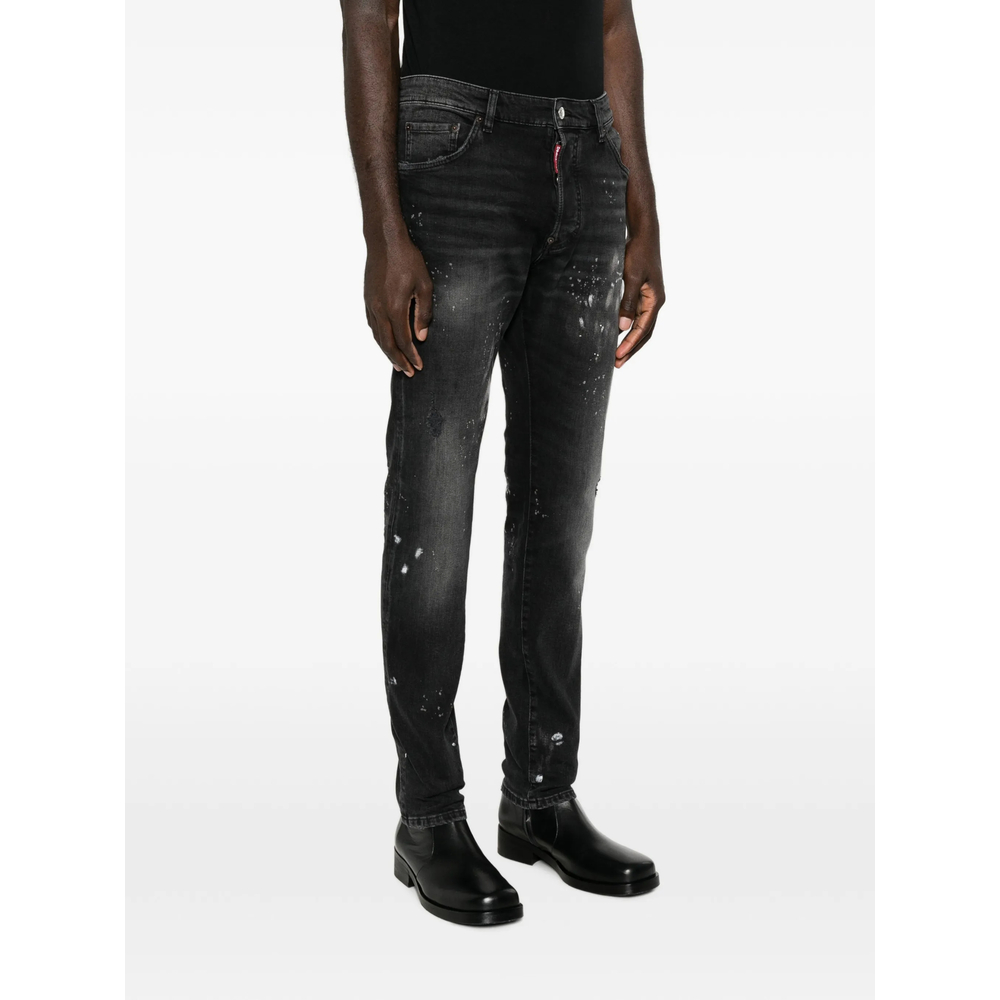 Distressed-Finish Faded-Effect Jeans