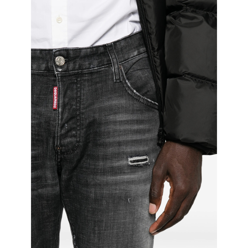 Distressed Faded-Effect Jeans