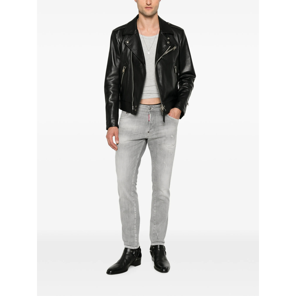 Skater Distressed Logo-Tag Denim Jeans