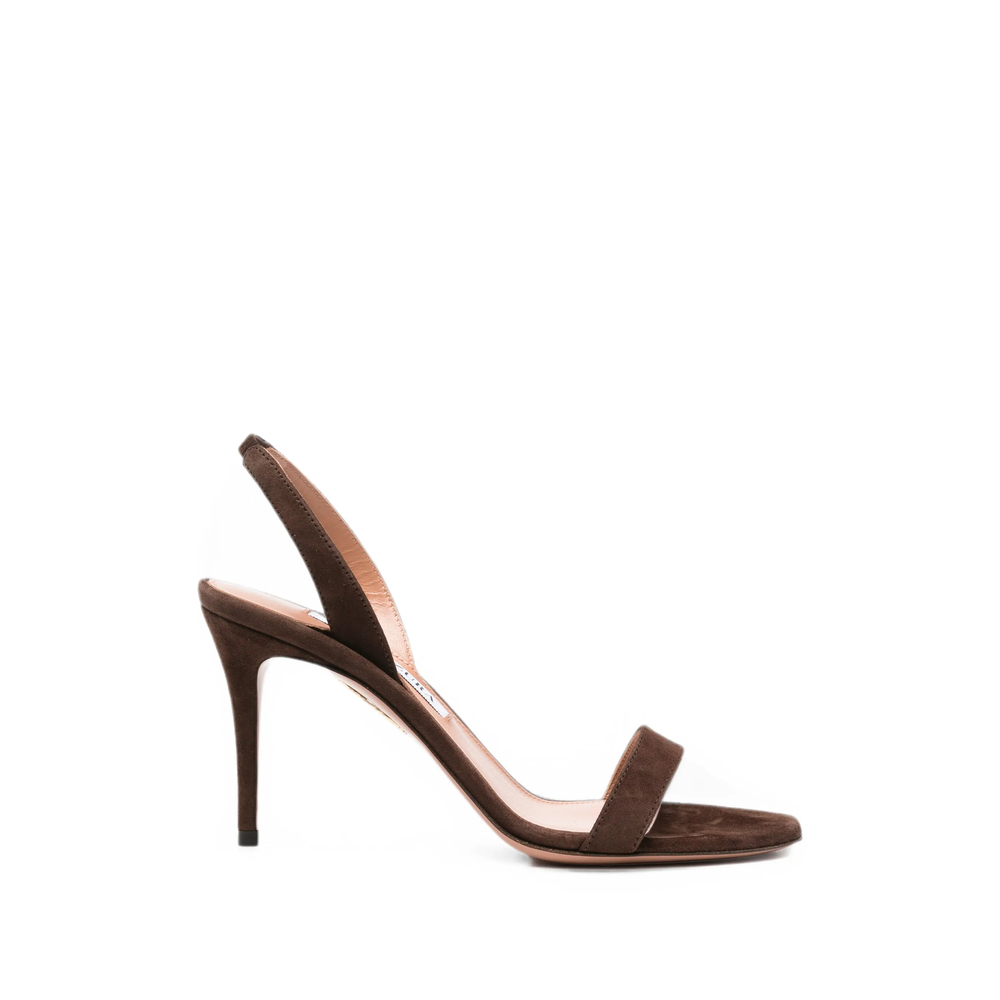 Aquazzura So Nude Suede Slingback Sandals
