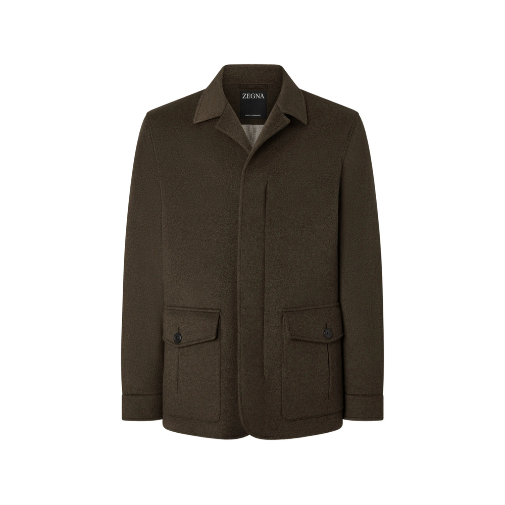 Zegna Dark Olive Green Oasi Cashmere Elements Falcon Jacket