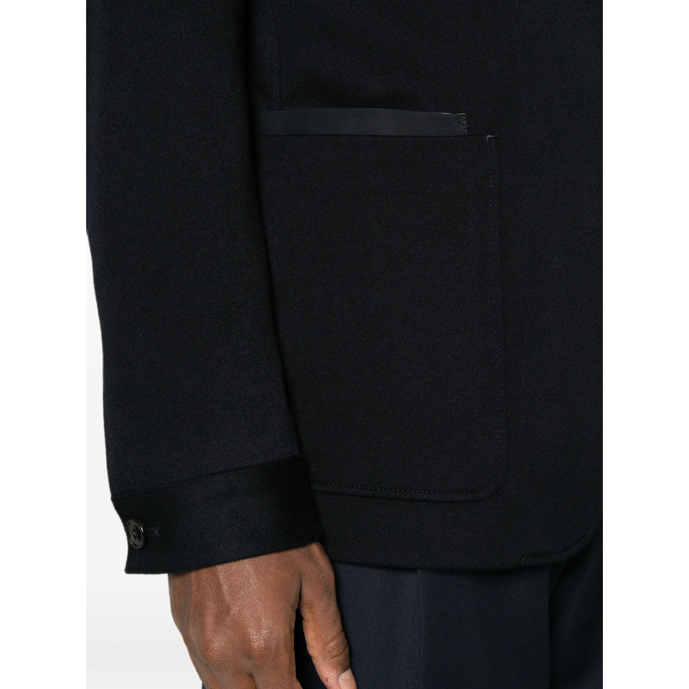 Mandarin-Collar Patch-Pocket Jacket