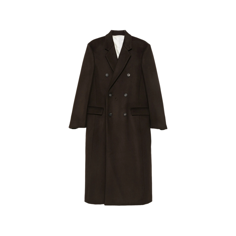 Double-Breasted Pearl-Detail Coat