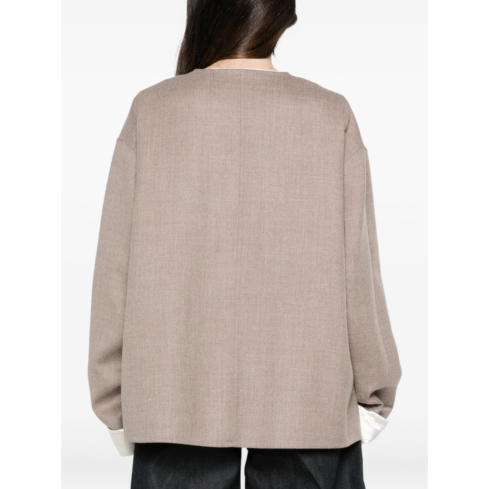 Piped-Trim V-Neck Top