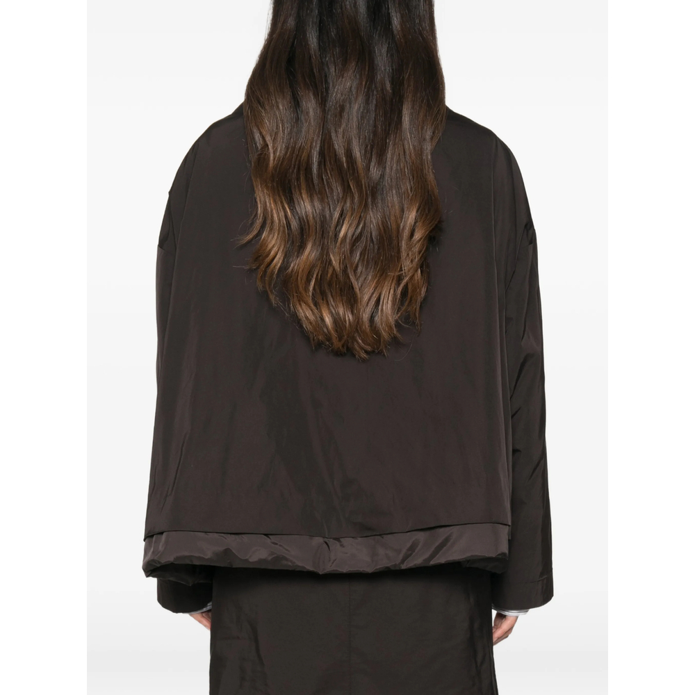 Pearl-Pendant Funnel-Neck Raincoat