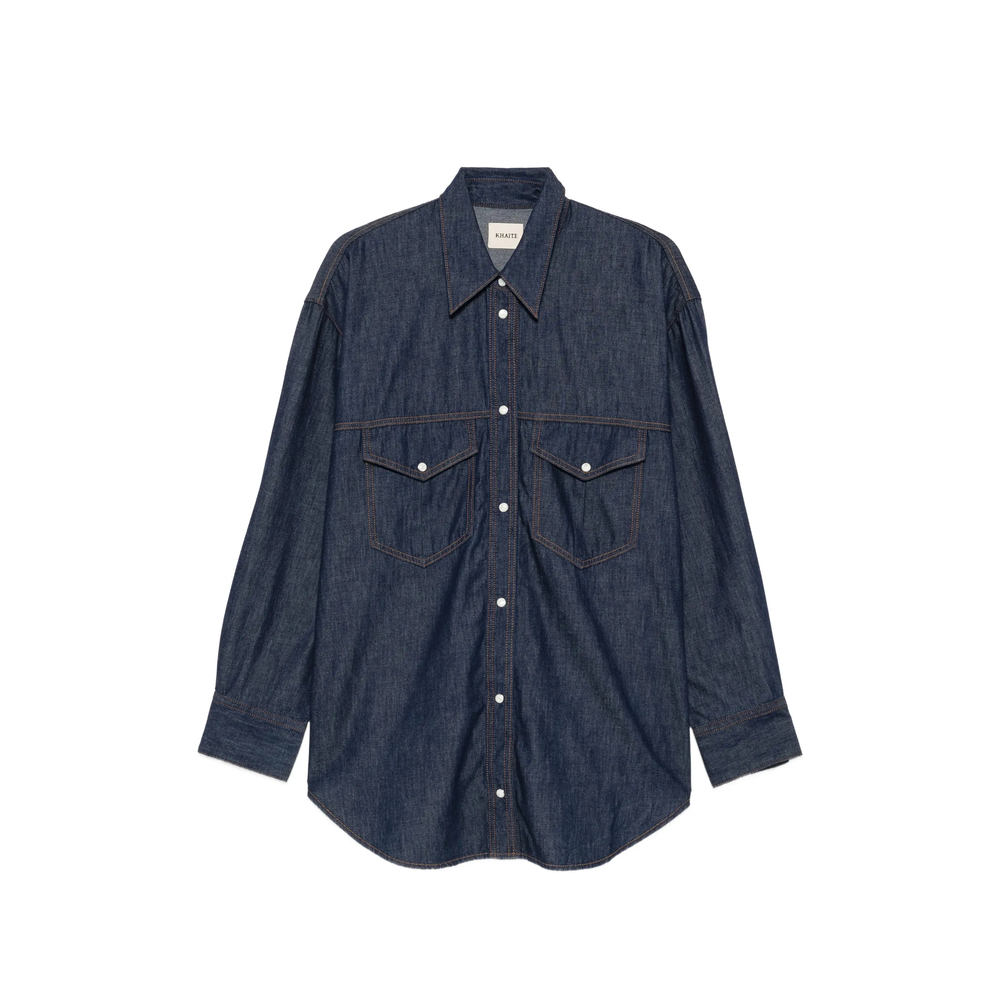 Khaite Christensen Contrast-stitch Denim Shirt
