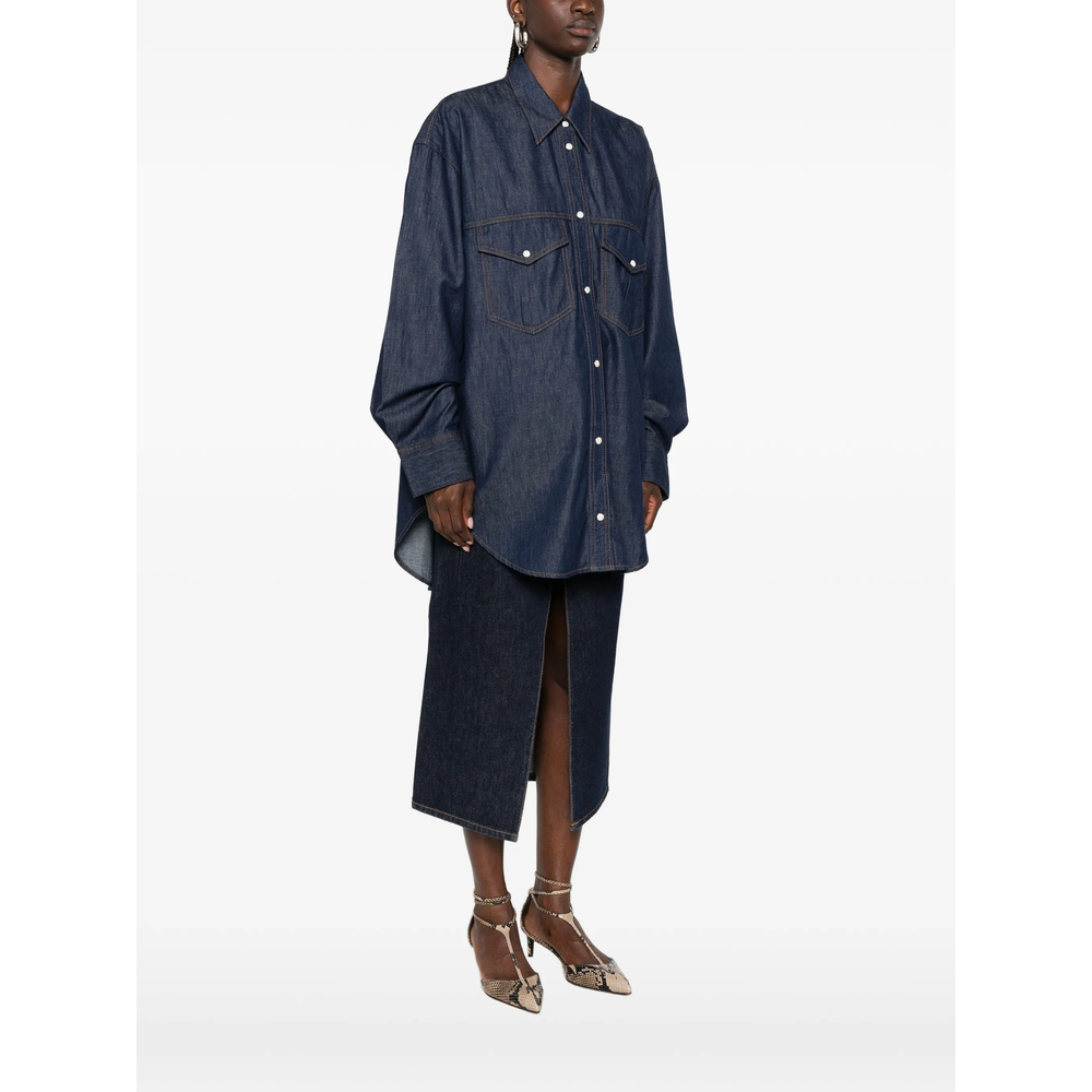 Christensen Contrast-Stitch Denim Shirt