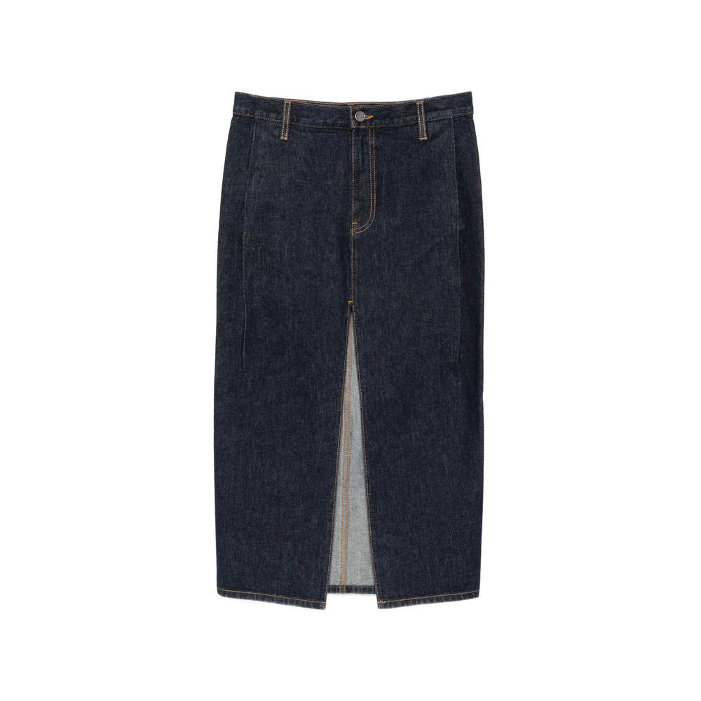 Khaite Anden Front-slit Denim Skirt