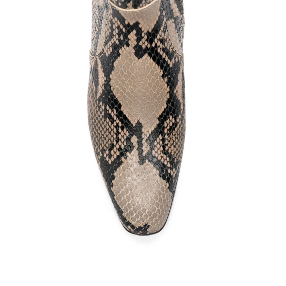 Snake-Effect Ankle Boots