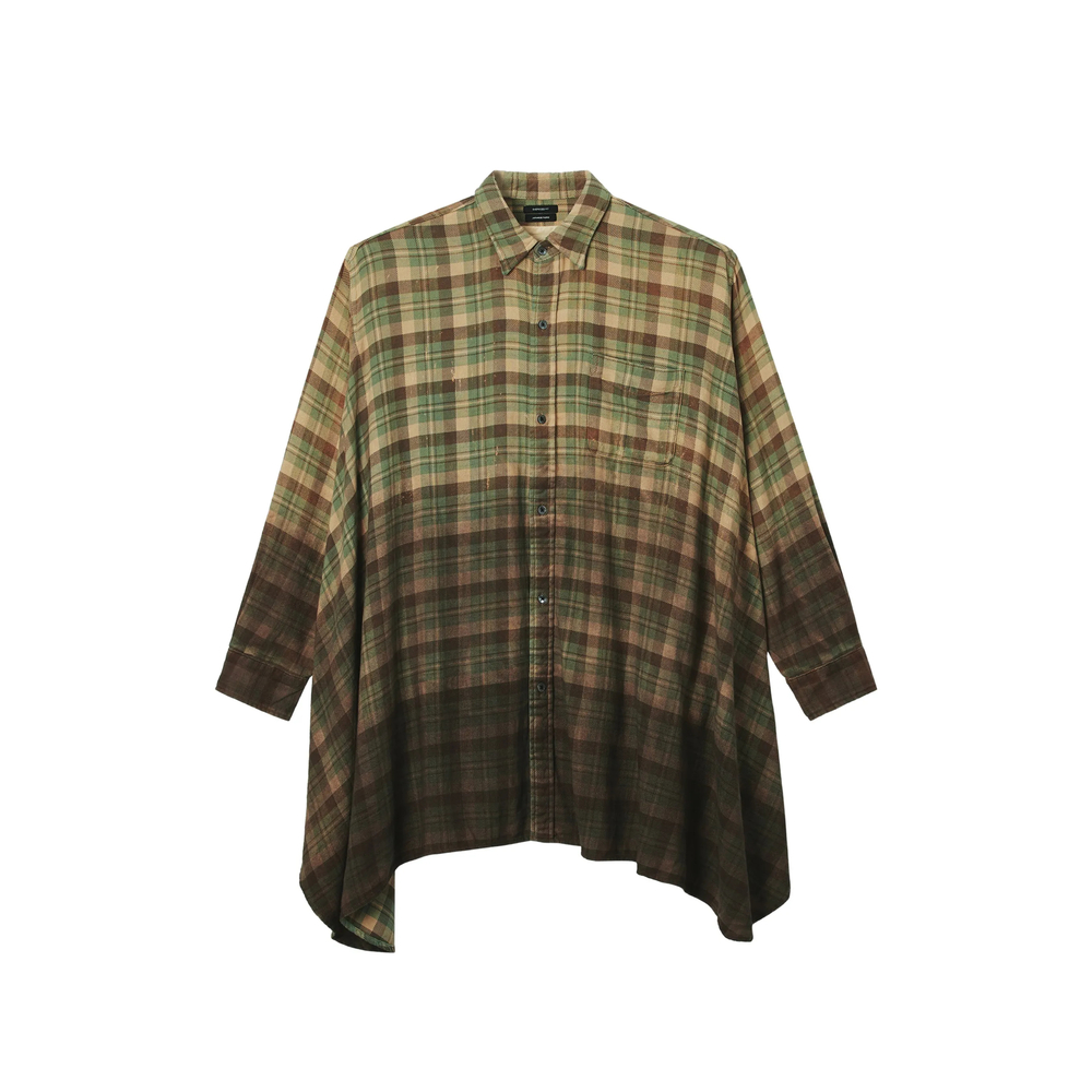 Check-Print Distressed-Effect Shirt