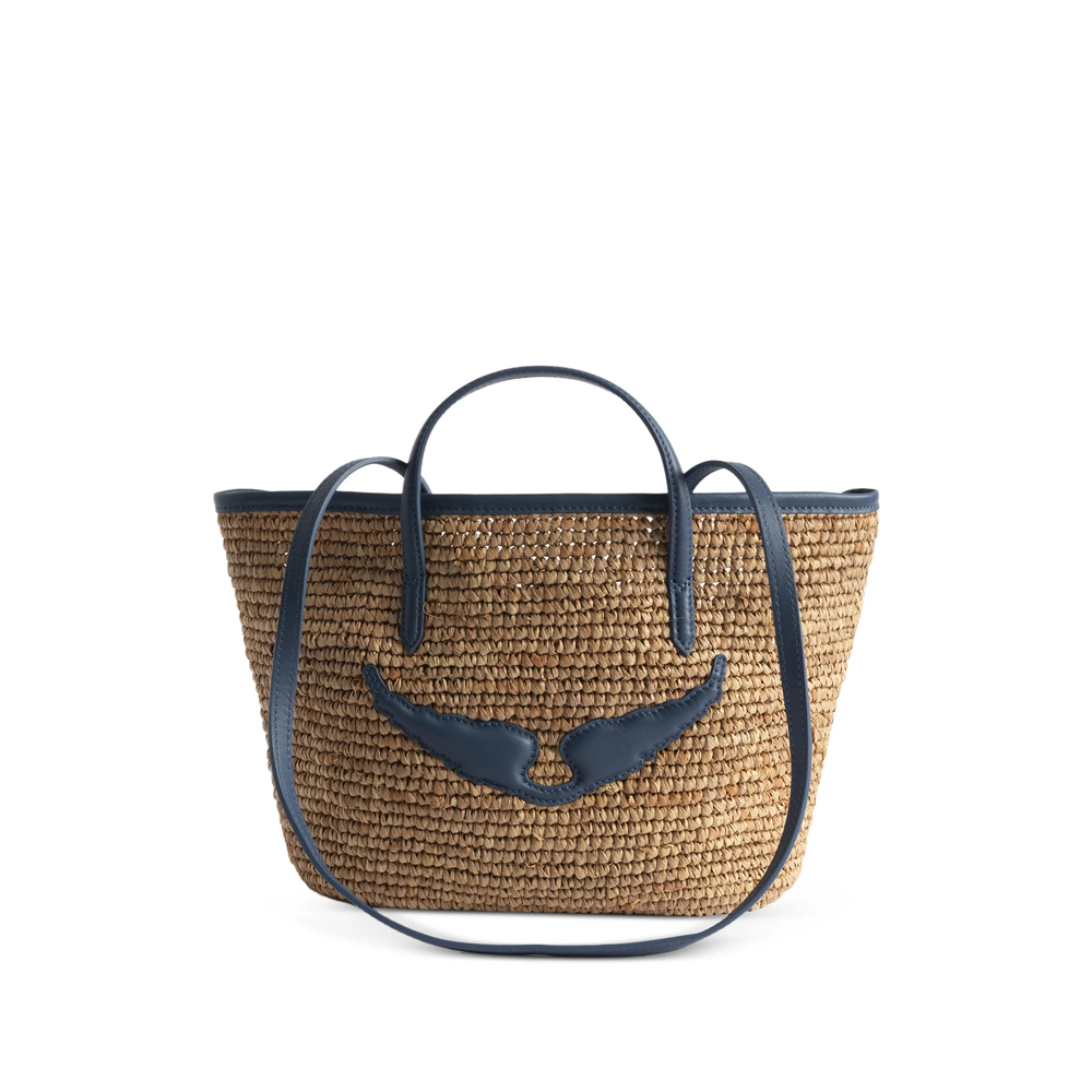 Mini Wings Raffia Tote Bag