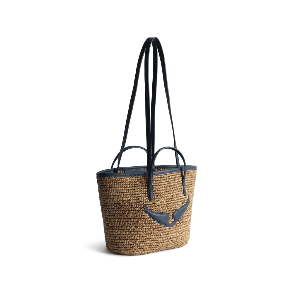Mini Wings Raffia Tote Bag