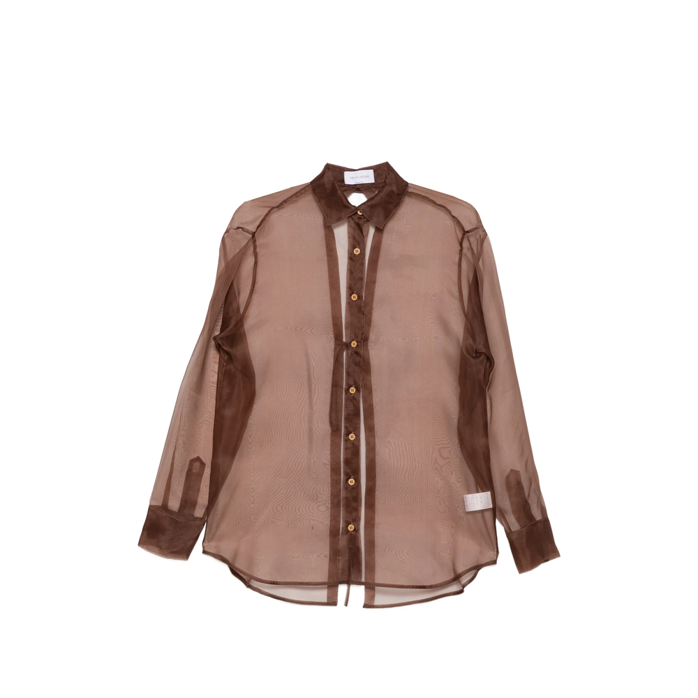 The Nina Studio Sheer Tie-back Shirt