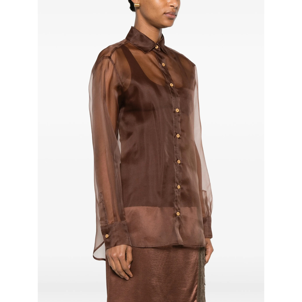 Sheer Tie-Back Shirt