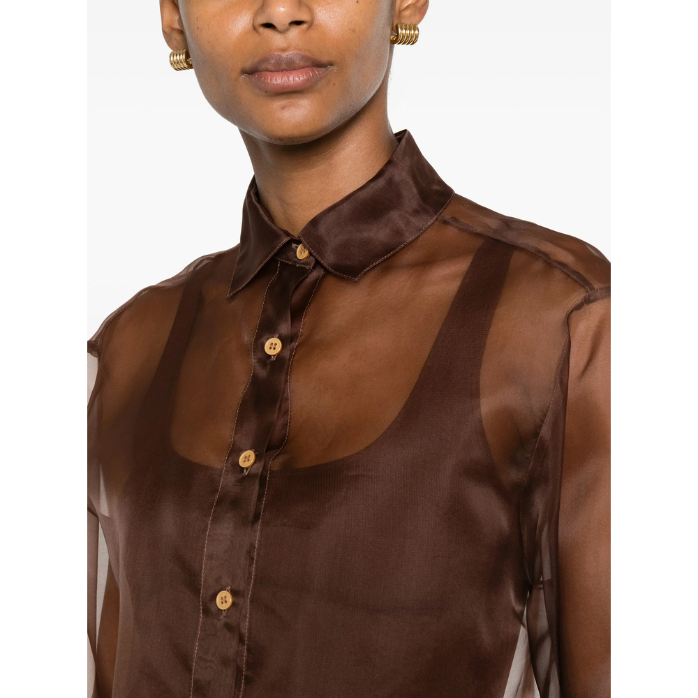 Sheer Tie-Back Shirt