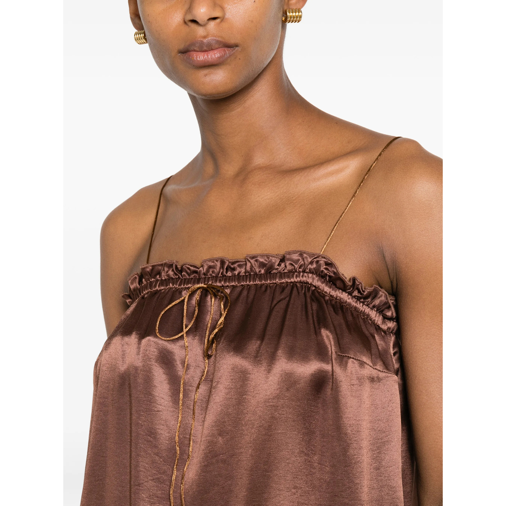 Ruffled-Trim Spaghetti-Strap Top