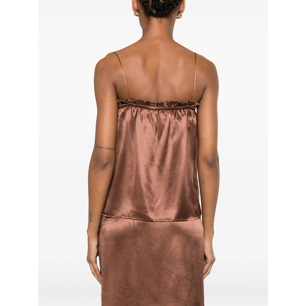 Ruffled-Trim Spaghetti-Strap Top